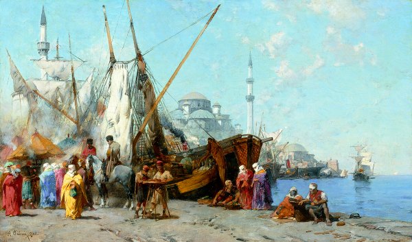Market in Constantinople. Mercado de Constantinopla, 1868