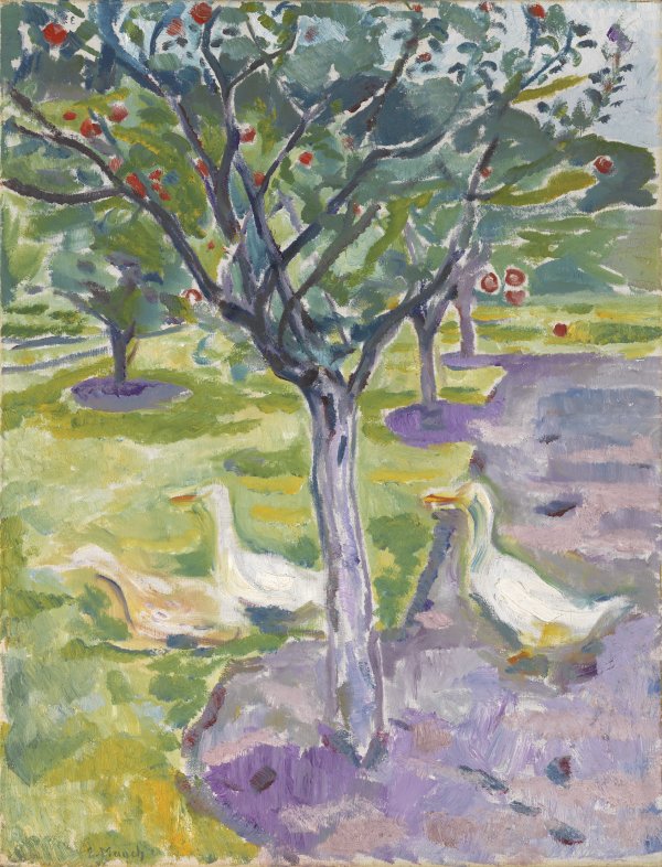 Geese in an Orchard. Gansos en un huerto, c. 1911