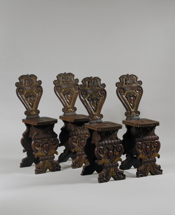 Set of Four "sgabelli". Cuatro "sgabelli", c. 1550/fines del siglo XIX-principios del siglo XX