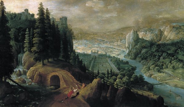 Paisaje montañoso con Venus y Adonis. Tobias Verhaecht