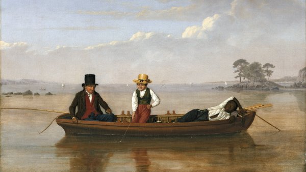 Pesca en el estrecho de Long Island a la altura de New Rochelle, 1847