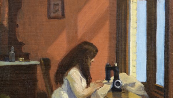 Girl at a Sewing Machine, ca. 1921