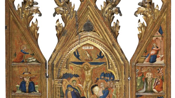 Tríptico portátil de la Crucifixión, hacia 1370-1375