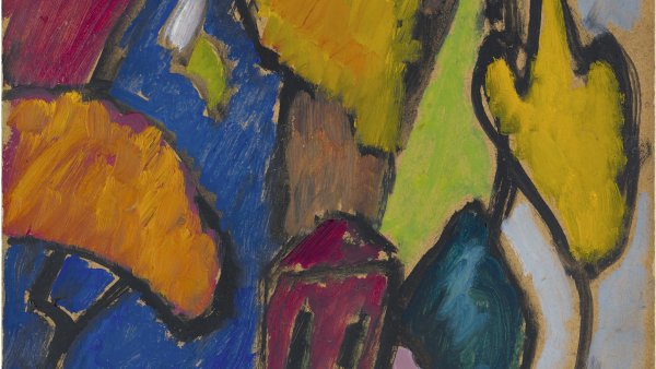 Estudio abstracto con casa, hacia 1910-1912