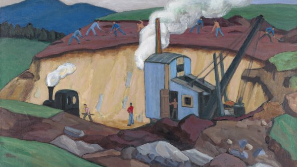La excavadora azul (Obras en la carretera de las Olimpiadas a Garmisch), 1935-1937