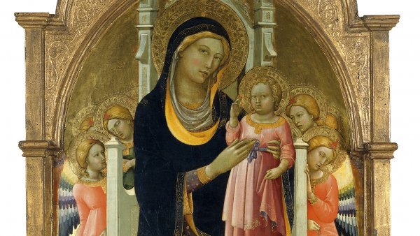 La Virgen y el Niño en el trono con seis ángeles, hacia 1415-1420