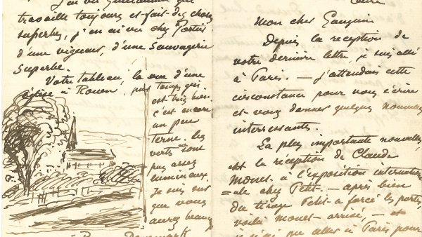 Letter to Paul Gauguin, with drawing, Eragny sur Epte. May 1885