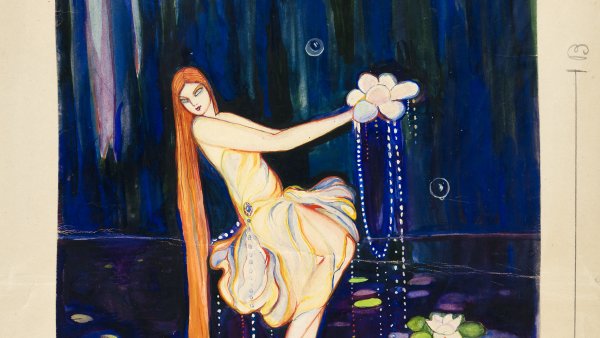 Las blancas hojas de un nenúfar se entreabieron, 1927. Dibujo para el libro &#039;Cuentos para soñar&#039;, de María Teresa León
